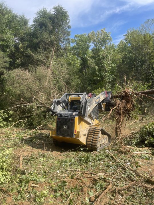 Clearing brush with a compact track loader